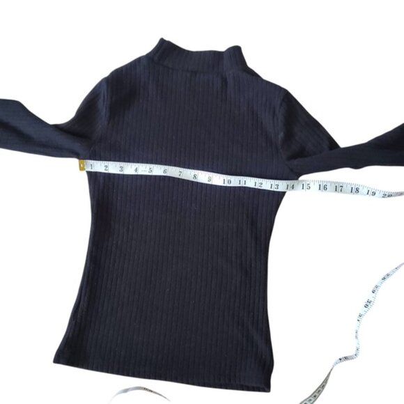 OGL Mock Neck Black Athleisure Stretch Lounge Gym Longsleeve Top S - Picture 4 of 7